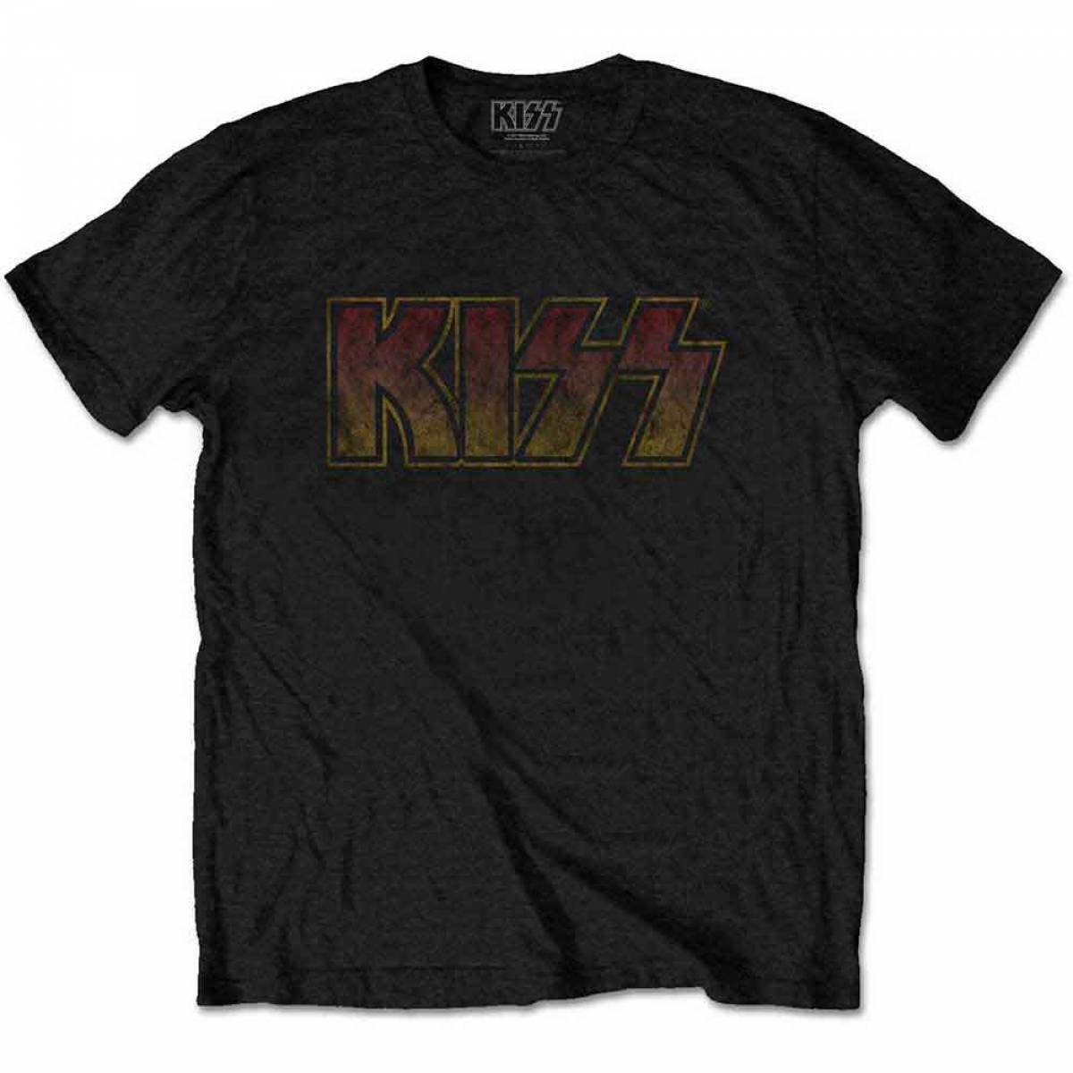 【予約商品】KISS バンドTシャツ ユニセックス: Vintage Classic Logo (Black) - BLACK