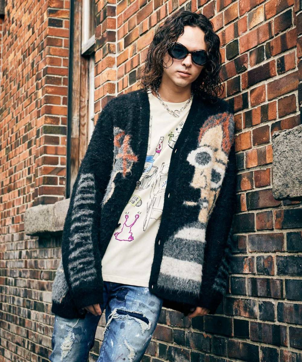 glamb(グラム)GB0125/KNT02 : Weeping Man Cardigan / ウィー glamb(グラム)GB0125/KNT02 : Weeping Man Cardigan / ウィー