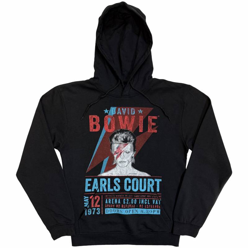 【予約商品】DAVID BOWIE Unisex Eco Pullover Hoodie: Earls Court '73 (Black)
