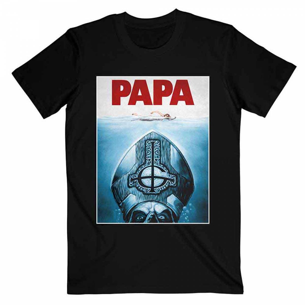【予約商品】GHOST バンドTシャツ ユニセックス: Papa Jaws (Black) - BLACK