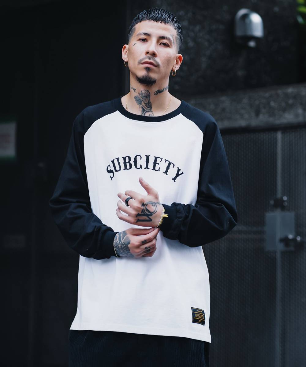 Subciety (サブサエティ) RAGLAN L/S - BLACK