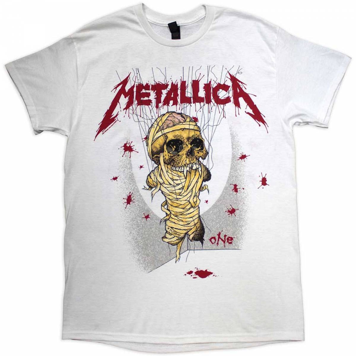 【予約商品】METALLICA バンドTシャツ ユニセックス: One Landmine (White) (Back Print) - WHITE