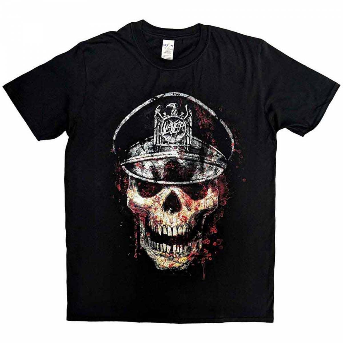 【予約商品】SLAYER バンドTシャツ ユニセックス: Skull Hat (Black) - BLACK