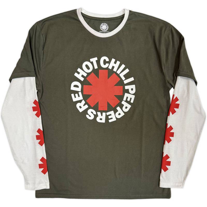 【予約商品】RED HOT CHILI PEPPERS Unisex Layered Long Sleeve バンドTシャツ: Classic Asterisk