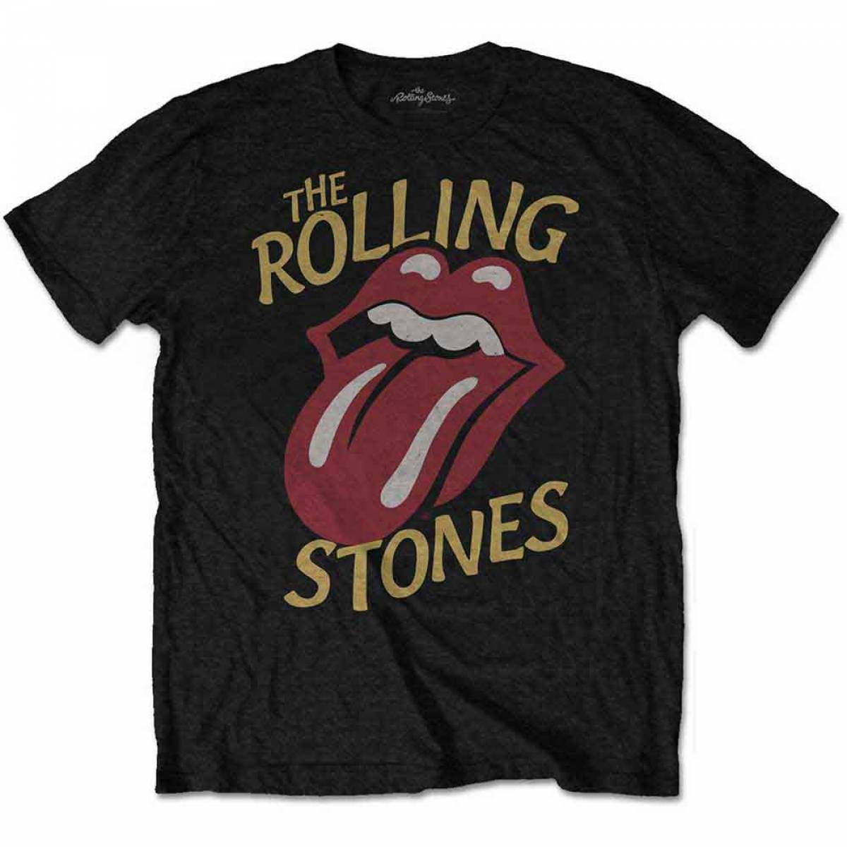 【予約商品】THE ROLLING STONES バンドTシャツ ユニセックス: Vintage Typeface (Black) - BLACK