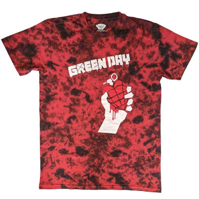 【予約商品】GREEN DAY バンドTシャツ ユニセックス: American Idiot (Red) (Wash Collection) - RED