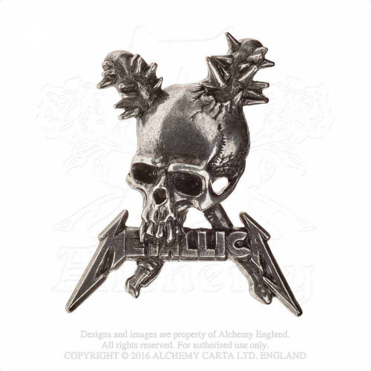 【予約商品】METALLICA Pin Badge: Damage including skull