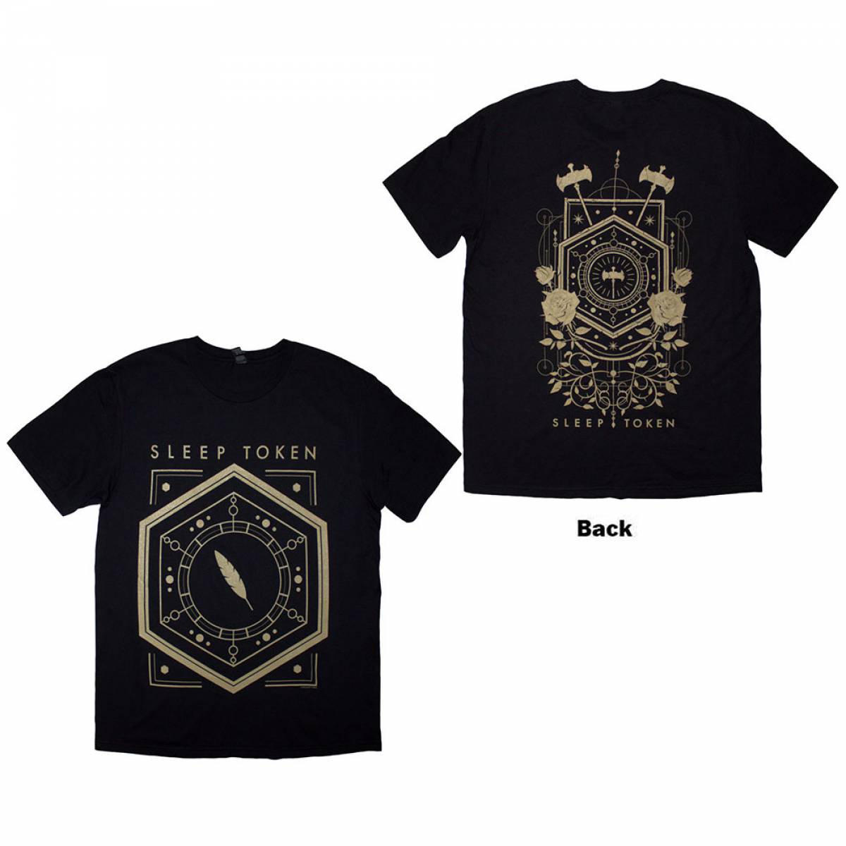 【予約商品】SLEEP TOKEN バンドTシャツ ユニセックス: Emergence Feathered Host (Black) (Back Print) - BLACK