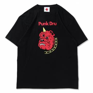 【予約商品】PUNK DRUNKERS (パンクドランカーズ) REDブルドッグTEE - BLACK