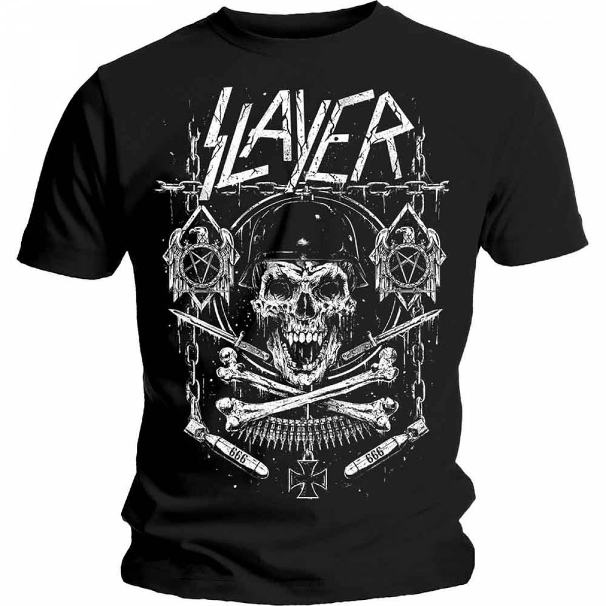 【予約商品】SLAYER ユニセックスTシャツ: Skull & Bones Revised