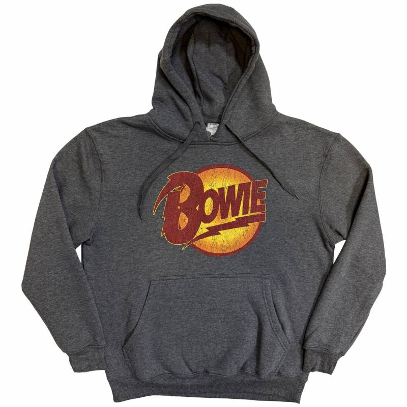 【予約商品】DAVID BOWIE Unisex Pullover Hoodie: Vintage Diamond Dogs Logo (Charcoal Grey)