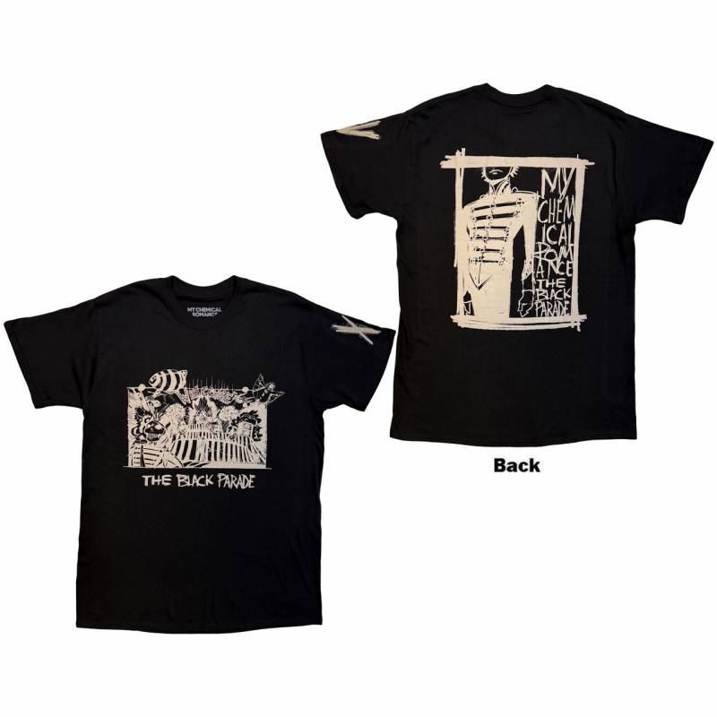 【予約商品】MY CHEMICAL ROMANCE バンドTシャツ ユニセックス: XV Marching Frame (Black) (Back Print)