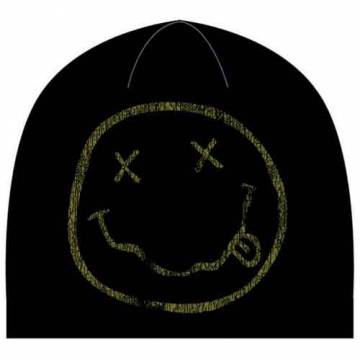 【予約商品】NIRVANA Unisex Beanie Hat: Happy Face (Black) - BLACK