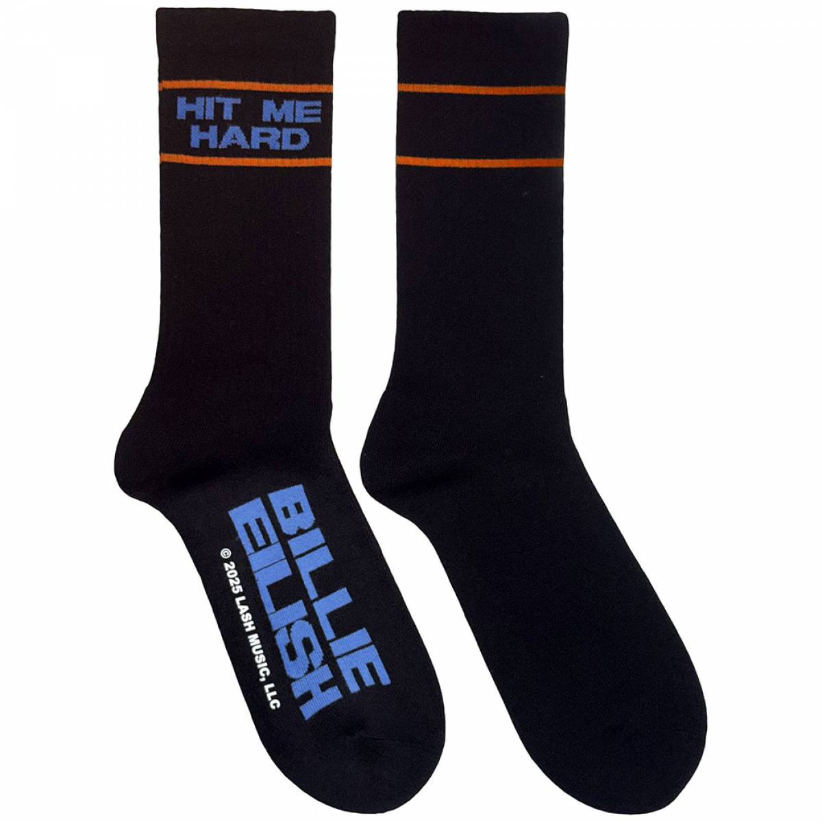 【予約商品】BILLIE EILISH Unisex Terry Socks: Hit Me Hard & Soft (Black) (UK Size 7 - 11) - BLACK
