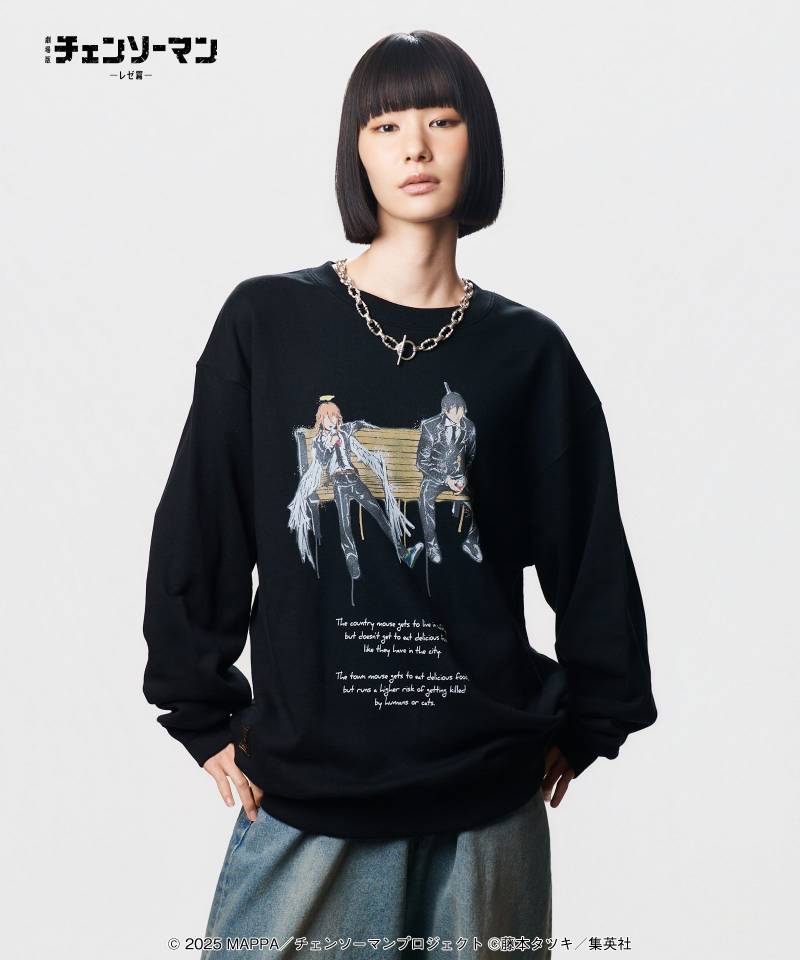 【予約商品】チェンソーマン×glamb(グラム) Aki ＆ Angel Devil Sweat / アキアンドエンジェルデビル スウェット - Black