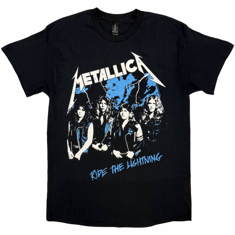 【予約商品】METALLICA バンドTシャツ ユニセックス: Vintage Ride The Lightning (Black)