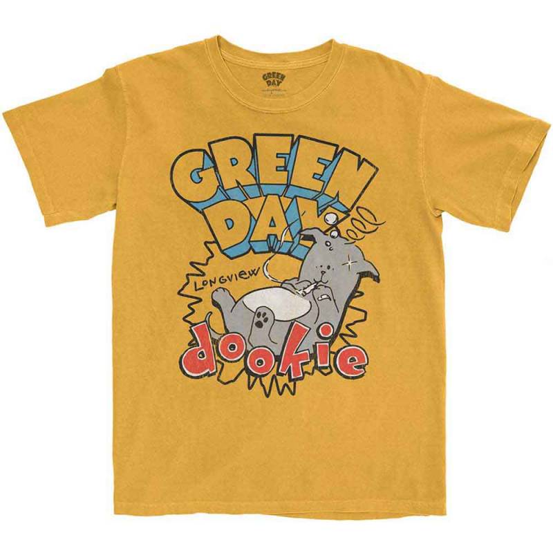 【予約商品】GREEN DAY バンドTシャツ ユニセックス: Dookie Longview (Orange) - ORANGE
