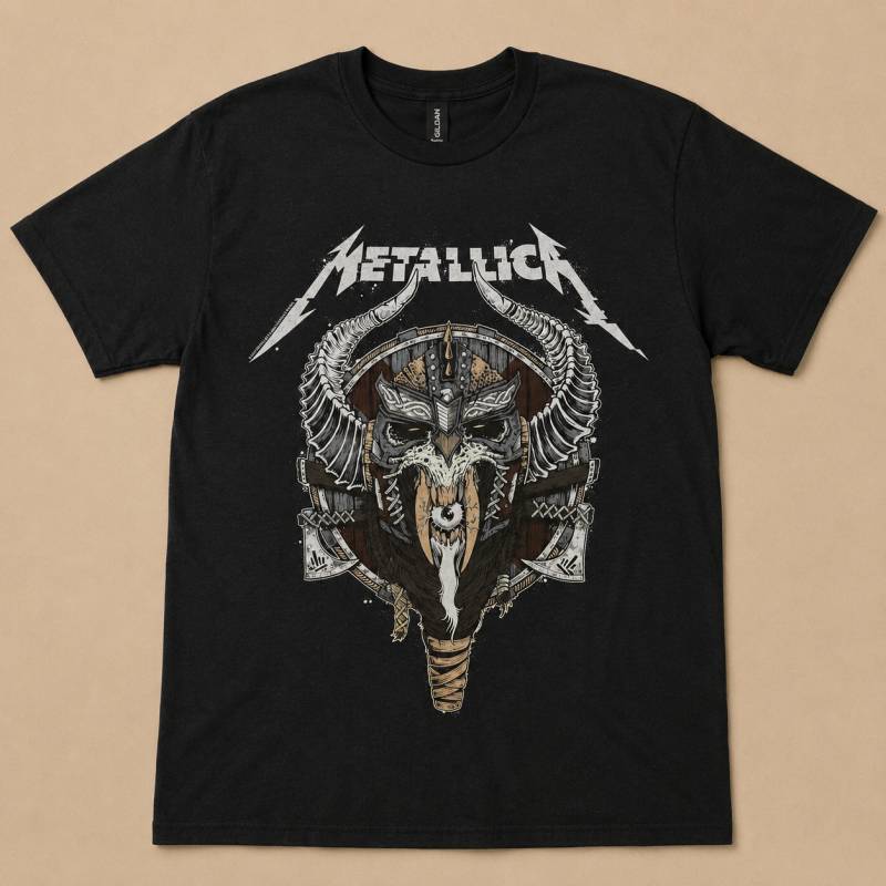 【予約商品】METALLICA バンドTシャツ ユニセックス: Viking (Black)