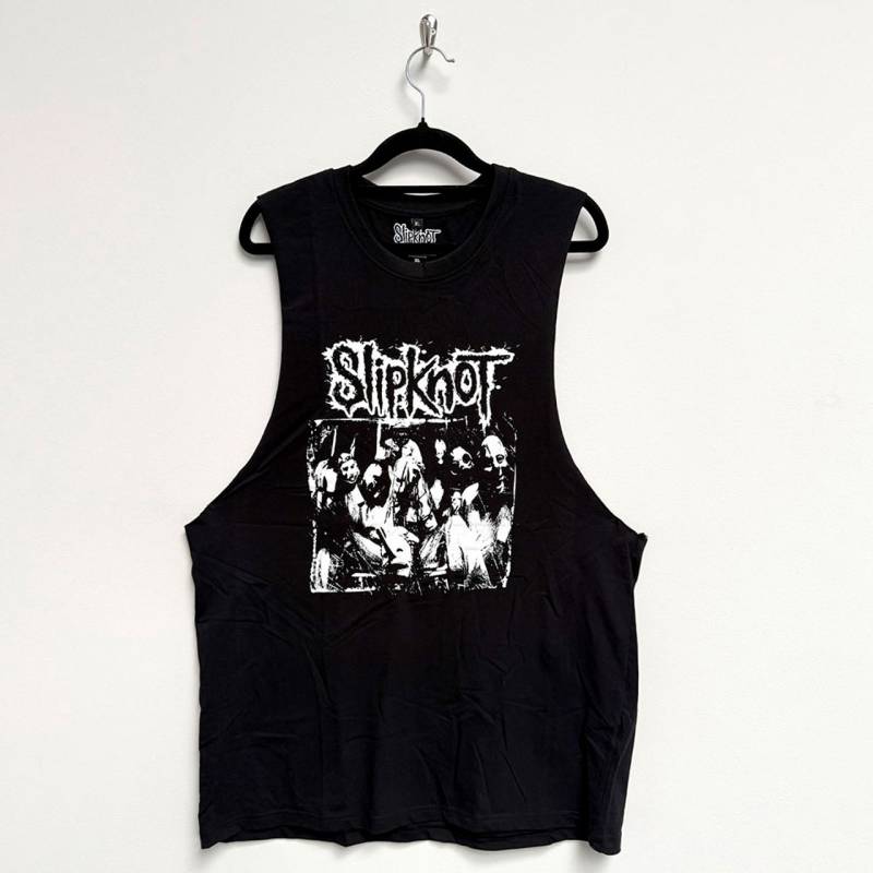 【予約商品】SLIPKNOT Unisex Vest バンドTシャツ: Album Splatter (Black) (Back Print)