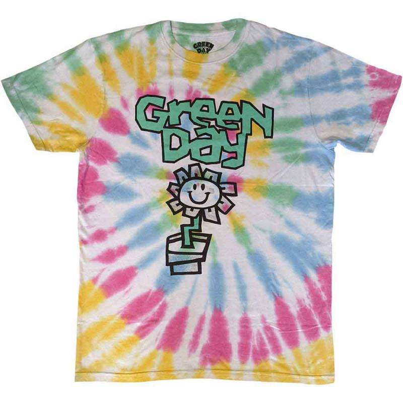 【予約商品】GREEN DAY バンドTシャツ ユニセックス: Flower Pot (White) (Wash Collection) - WHITE
