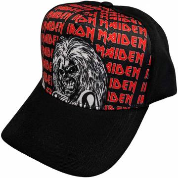 【予約商品】IRON MAIDEN Unisex Baseball Cap: Eddie Logo Repeat - BLACK