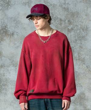 【予約商品】glamb(グラム)GB0325/CS14 : Acid Sweat / アシッドスウェット - Red