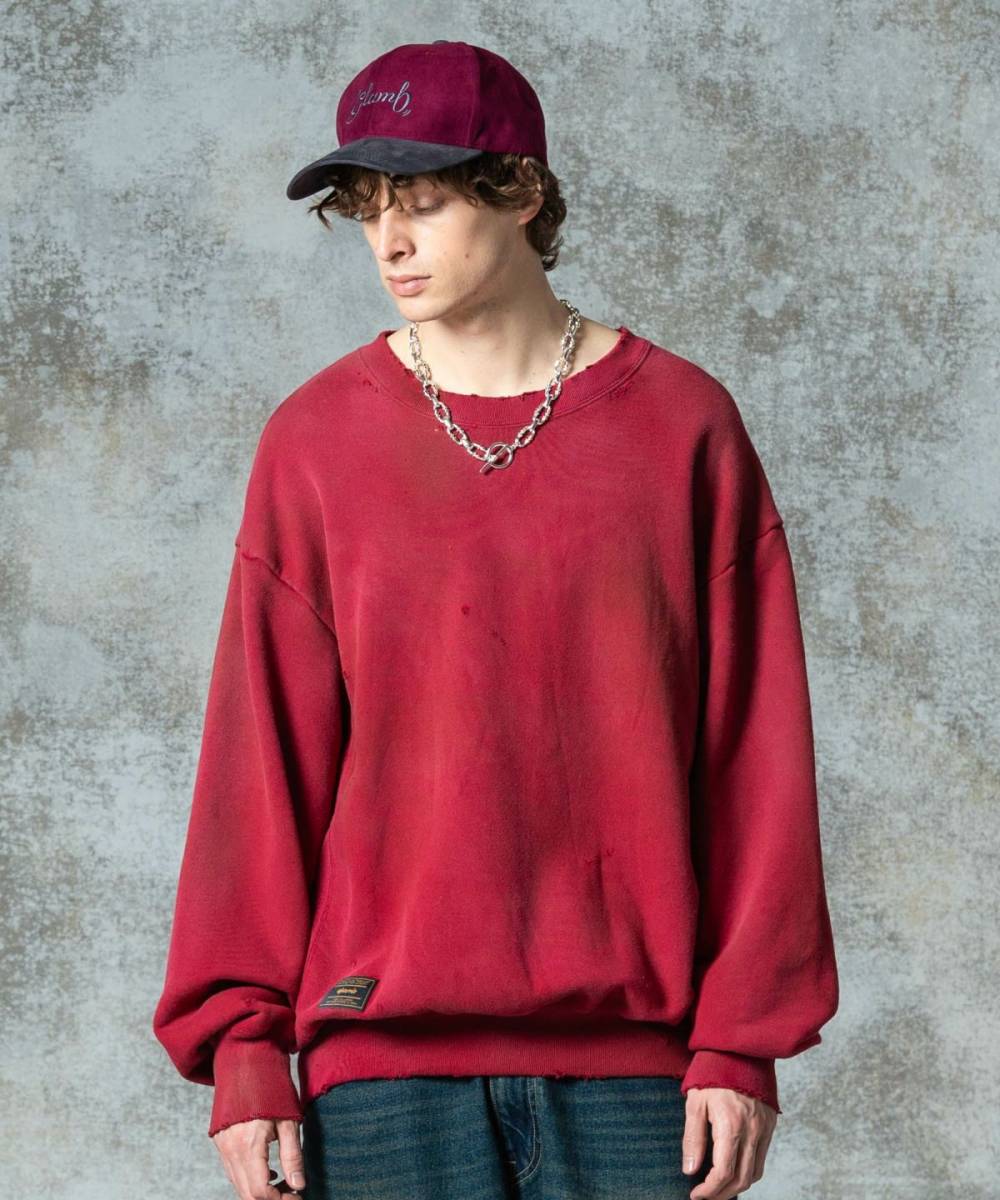 【予約商品】glamb(グラム)GB0325/CS14 : Acid Sweat / アシッドスウェット - Red