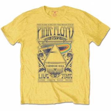 【予約商品】PINK FLOYD バンドTシャツ ユニセックス: Carnegie Hall Poster (Yellow) - YELLOW