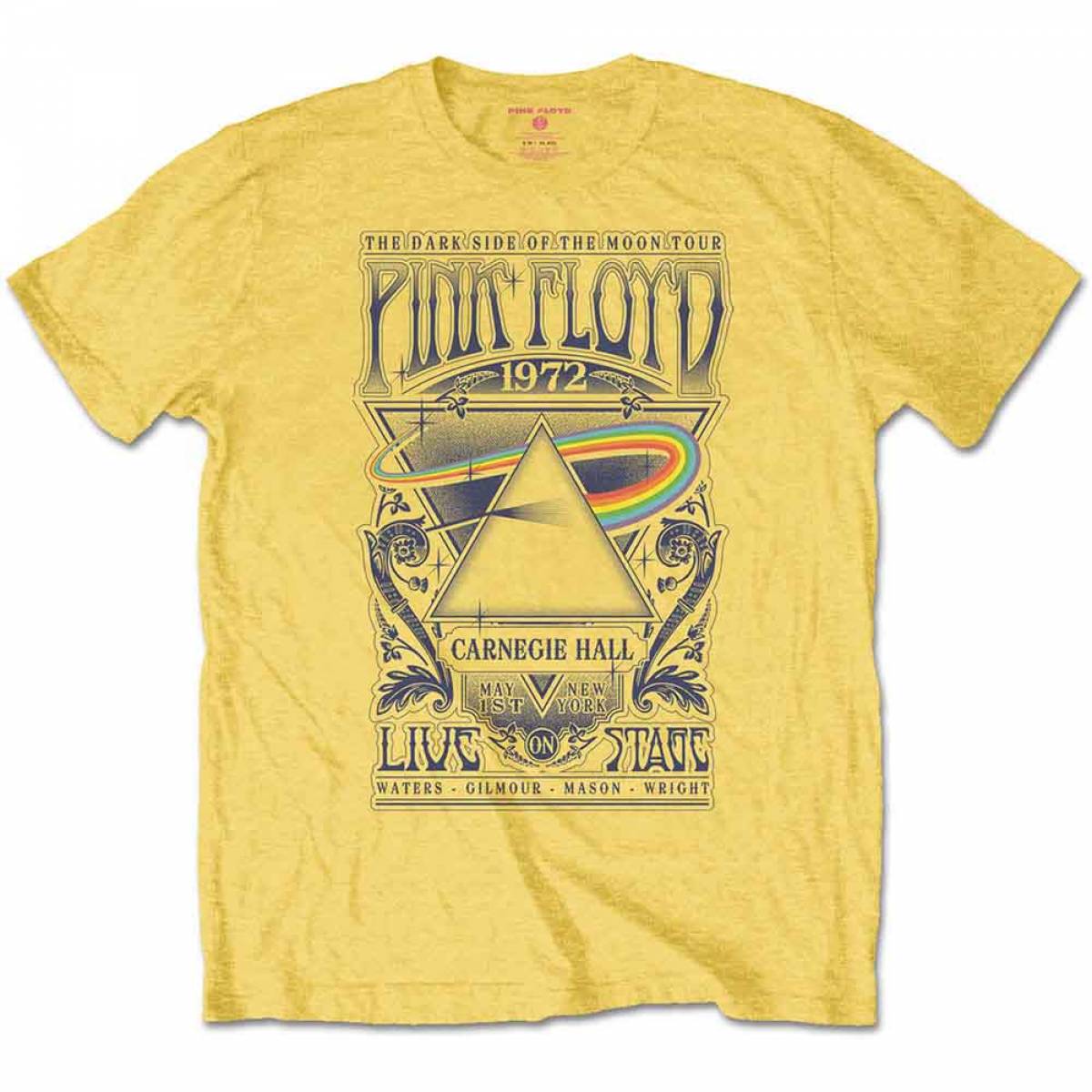【予約商品】PINK FLOYD バンドTシャツ ユニセックス: Carnegie Hall Poster (Yellow) - YELLOW