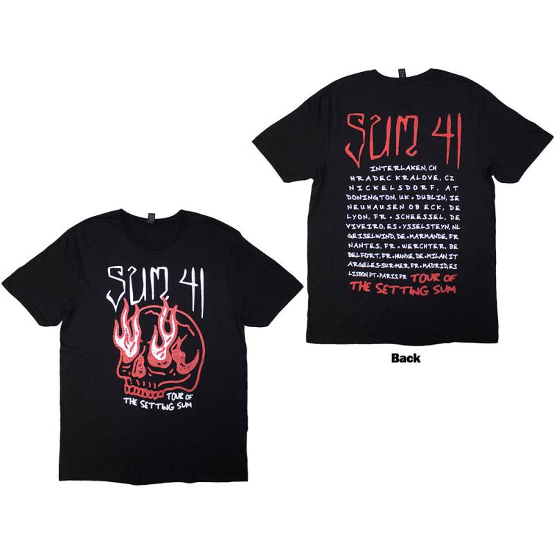 【予約商品】Sum 41 バンドTシャツ ユニセックス: Tour '24 Skull (Black) (Back Print & Ex-Tour)