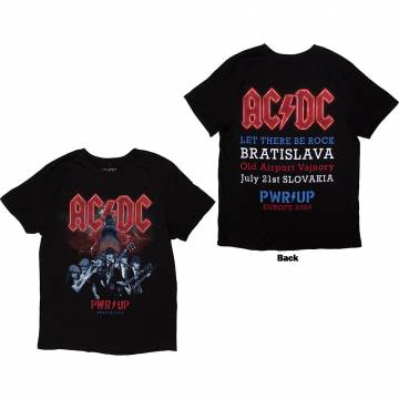 【予約商品】AC/DC バンドTシャツ ユニセックス: PWR-UP Bratislava '24 (Black) (Back Print & Ex-Tour) (Small) - BLACK