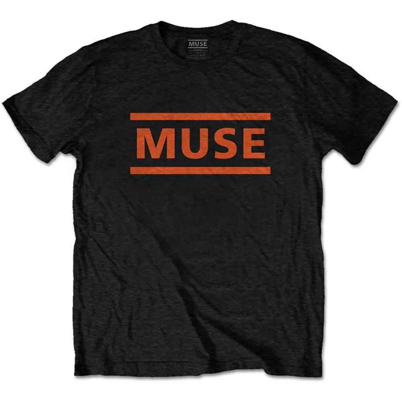 【予約商品】MUSE バンドTシャツ ユニセックス: Orange Logo (Black) - BLACK
