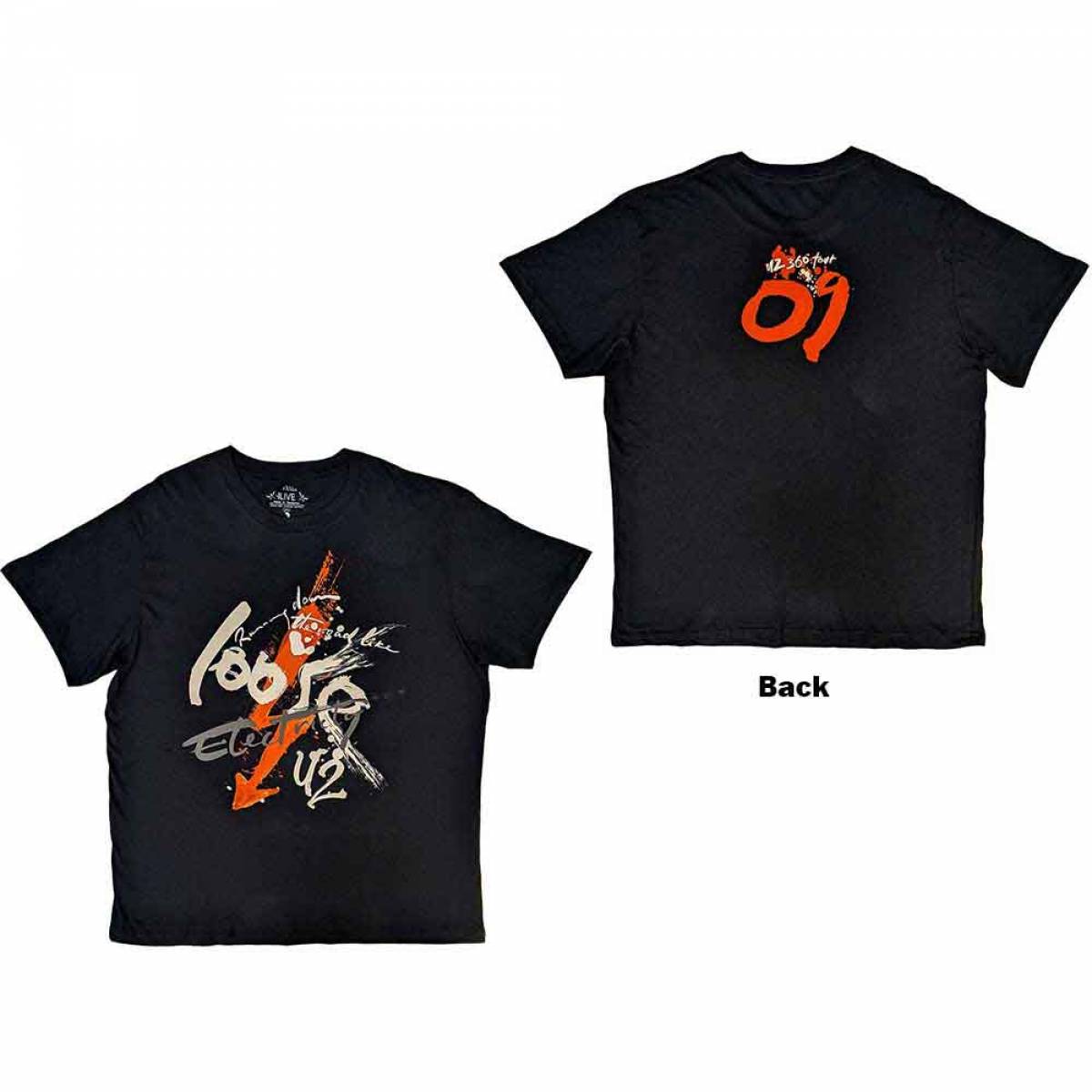 【予約商品】U2 バンドTシャツ ユニセックス: 360 Degree Tour 2009 Loose Electricity (Black) (Ex-Tour) (XX-Large) - BLACK