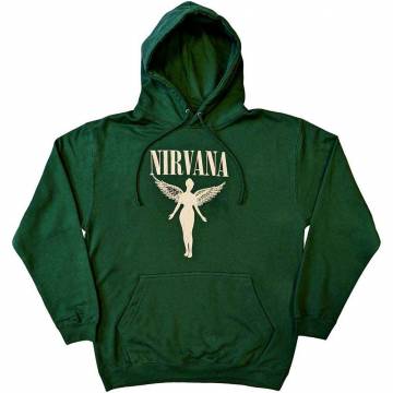 【予約商品】NIRVANA Unisex Pullover Hoodie: Angelic Mono (Green) - GREEN