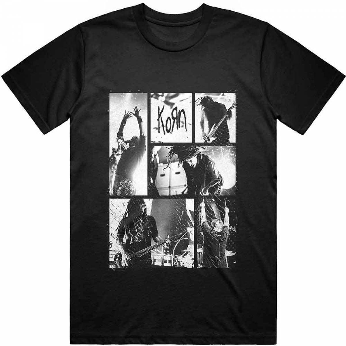 【予約商品】KORN バンドTシャツ ユニセックス: Blocks - BLACK