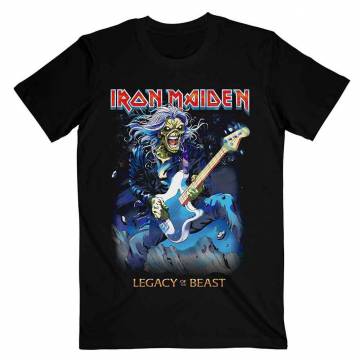 【予約商品】IRON MAIDEN バンドTシャツ ユニセックス: Eddie on Bass - BLACK