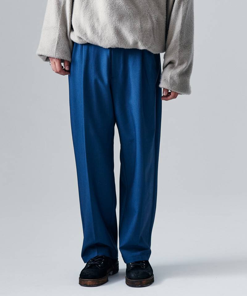 【予約商品】glamb(グラム)Blue Noise Tuck Slacks / ブルーノイズタックスラックス - Blue
