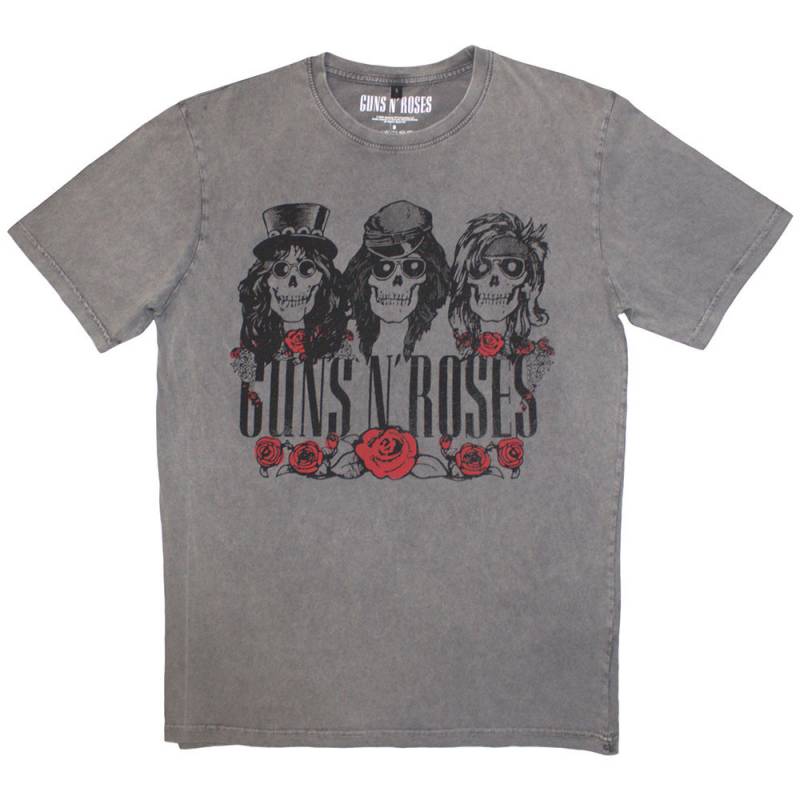 【予約商品】GUNS N' ROSES Unisex Stone Wash バンドTシャツ: Hell Group (Grey)