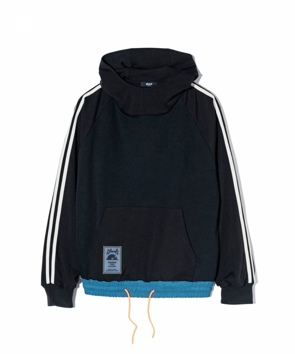 【予約商品】glamb(グラム) GB0424/CS07 : Crossover Hoodie / クロスオーバーフーディ - Black