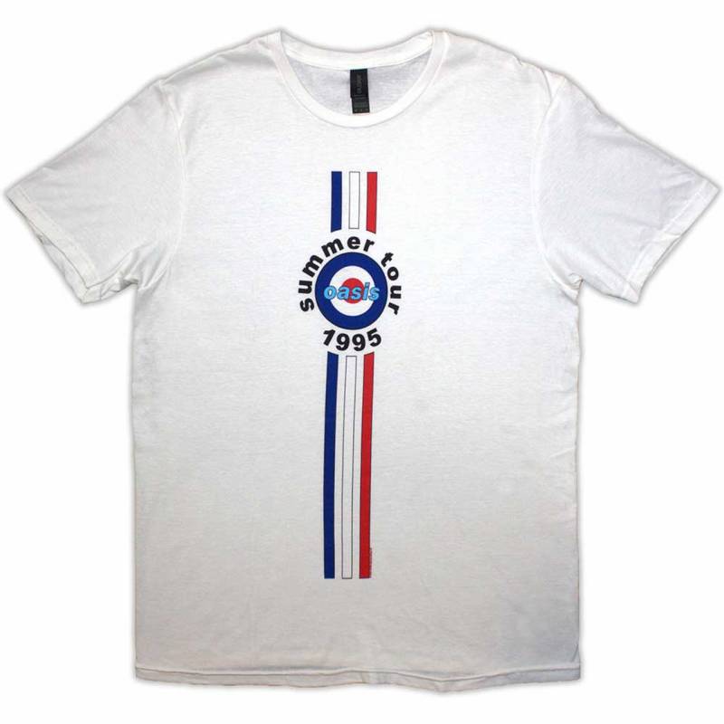 【予約商品】OASIS バンドTシャツ ユニセックス: Stripes '95 (White)