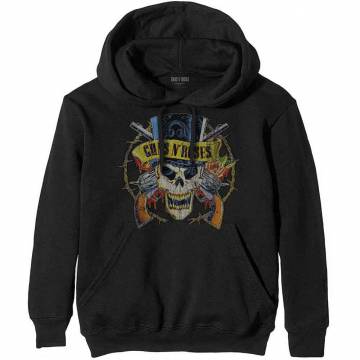 【予約商品】GUNS N' ROSES Unisex Pullover Hoodie: Top Hat (Black) - BLACK