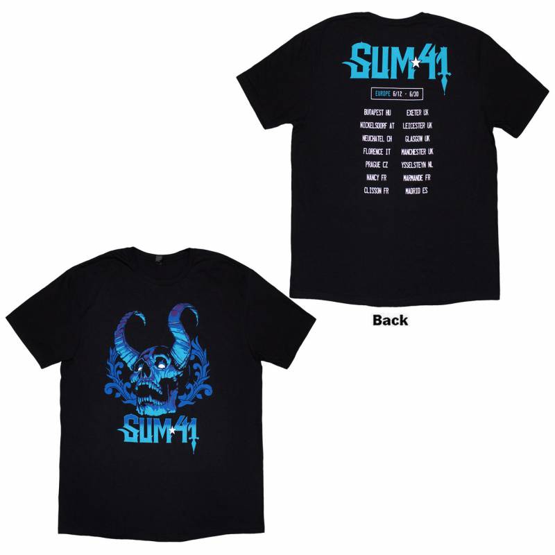 【予約商品】Sum 41 バンドTシャツ ユニセックス: Blue Demon (Black) (Back Print)