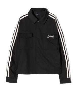 【予約商品】glamb (グラム)GB0224/SH16 : Line Jersey Shirt / ラインジャージシャツ - Black