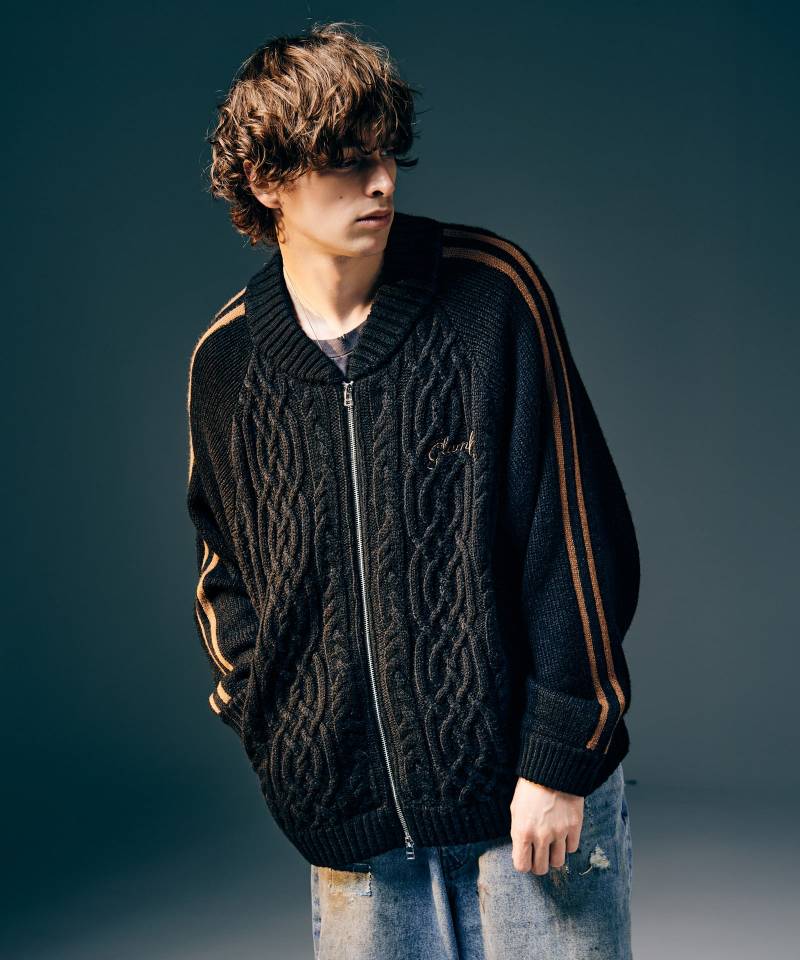 【予約商品】glamb(グラム)Knit Line Jersey / ニットラインジャージー - Black
