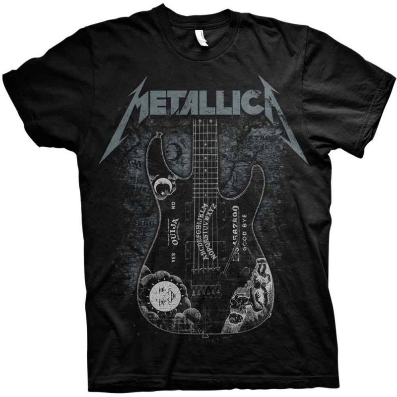 【予約商品】METALLICA バンドTシャツ ユニセックス: Hammett Ouija Guitar (Black) - BLACK