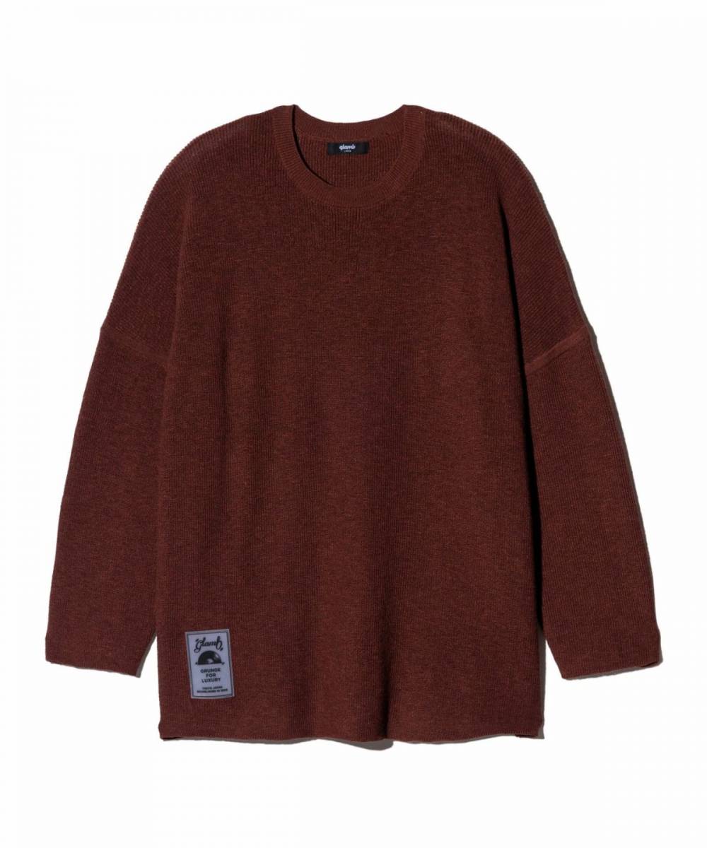 【予約商品】glamb(グラム)GB0125/KNT12 : Rubber Tag Knit / ラバータグニット - Brown
