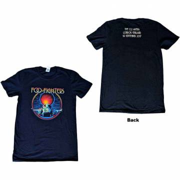 【予約商品】FOO FIGHTERS バンドTシャツ ユニセックス: O2 Arena 2017 (Black) (Back Print & Ex-Tour) (Small) - BLACK