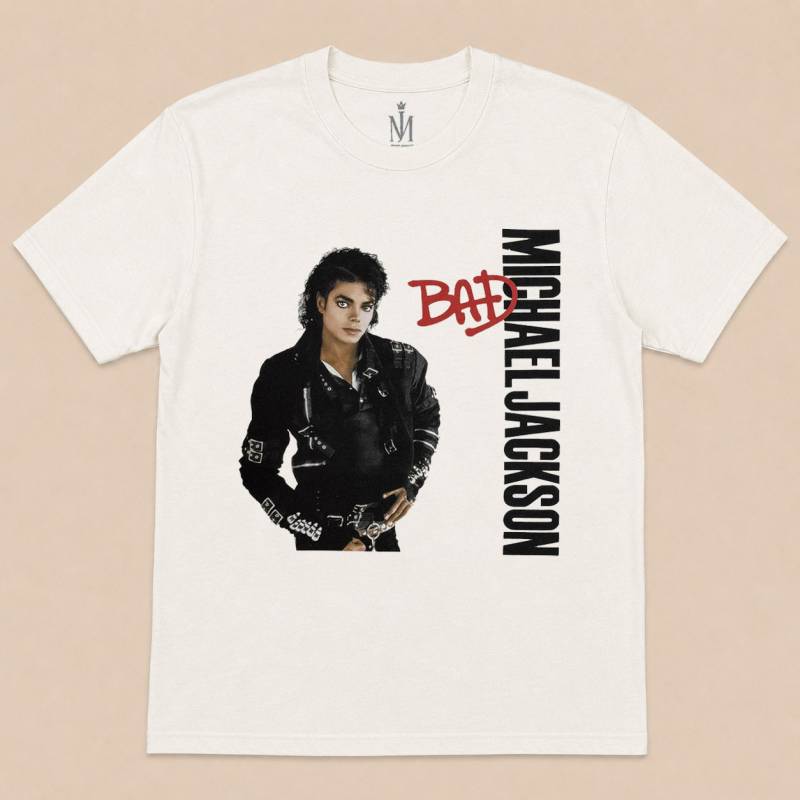 【予約商品】MICHAEL JACKSON Tシャツ ユニセックス: Bad (White)