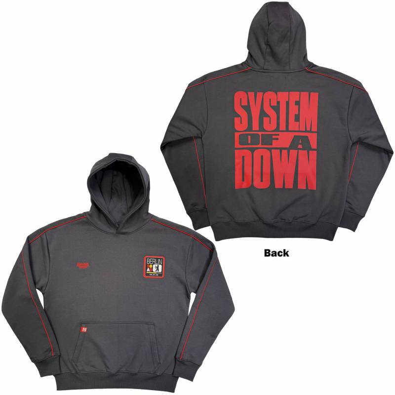 【予約商品】SYSTEM OF A DOWN Unisex Pullover Hoodie: Berlin Event Tour '26 (Grey) (Back Print & Ex-Tour)
