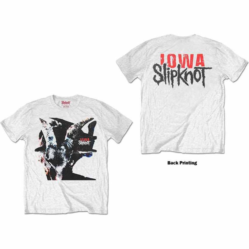 【予約商品】SLIPKNOT バンドTシャツ ユニセックス: Iowa Goat Shadow (White) (Back Print)